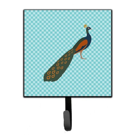 Jensendistributionservices Indian Peacock Peafowl Blue Check Leash or Key Holder MI1657455